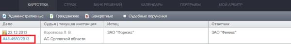 Судебные дела по ИНН организации